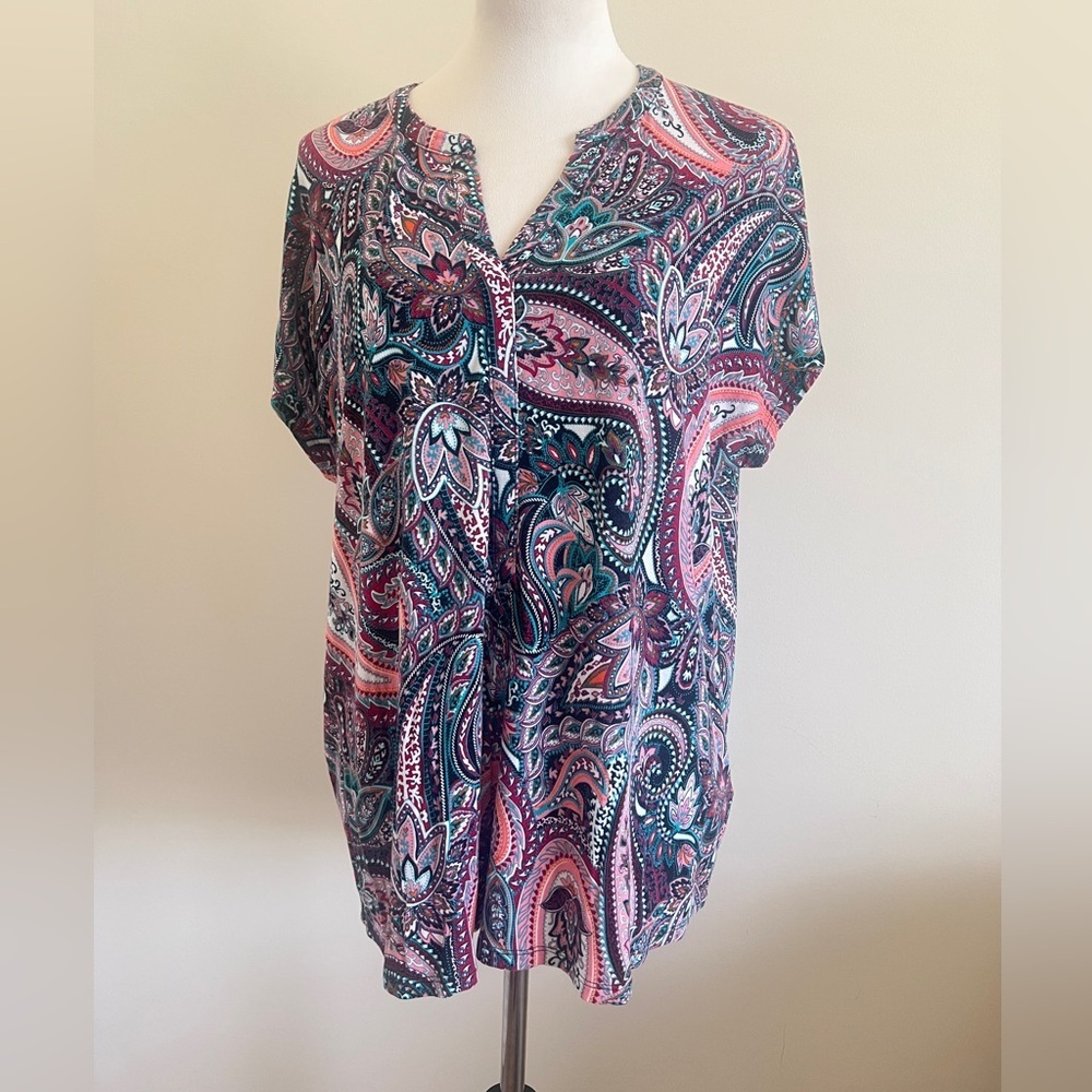 Dana Buchman Pink and Blue Blouse
